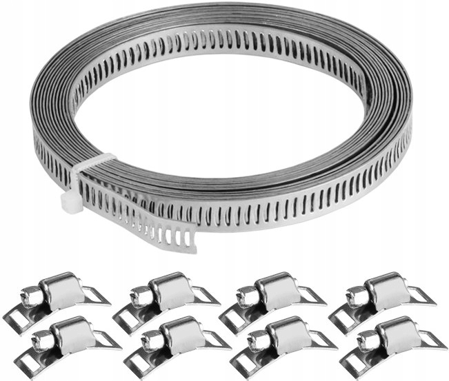 Zestaw do robienia opasek zaciskowych taśma 8mmx3m 8 zacisków ślimakowych