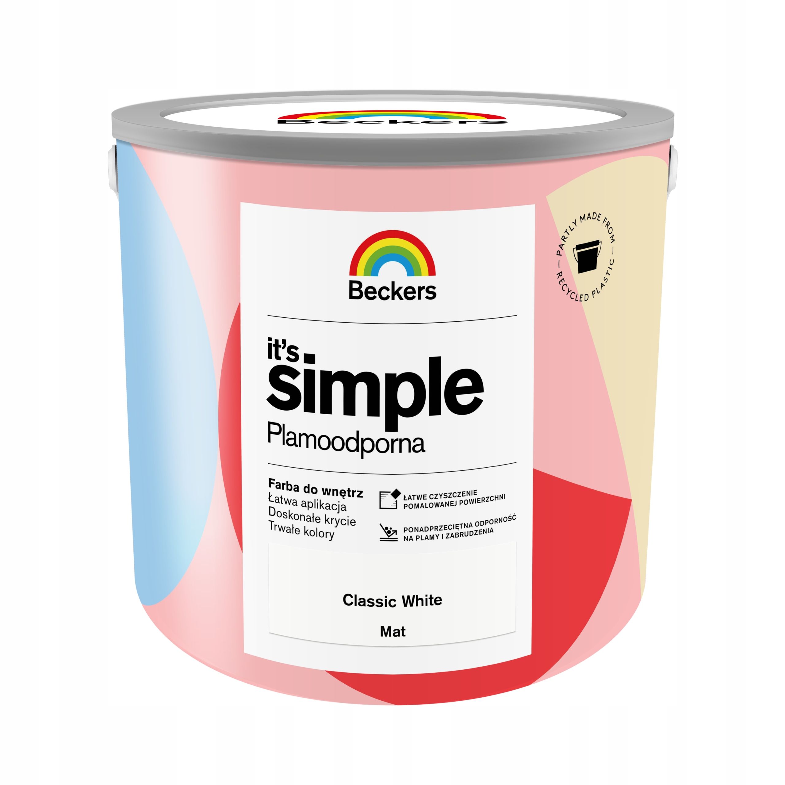 Beckers It's Simple 2,5l 3. Classic White Mat Plamoodporna Farba Do Ścian S