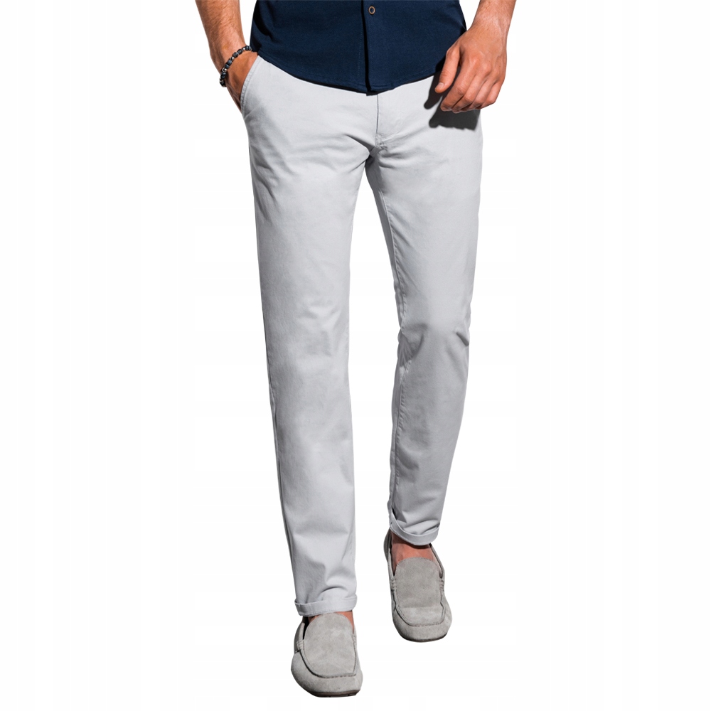 

Spodnie męskie chino casual P894 jasnoszare L