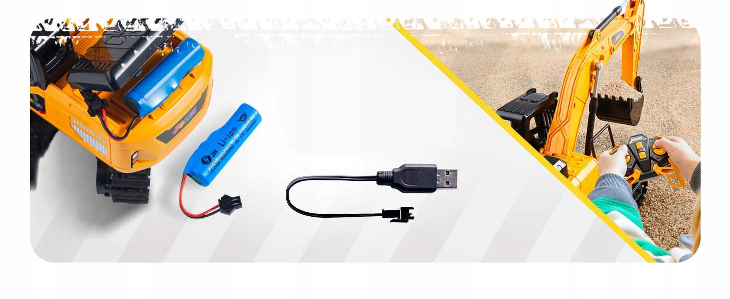 ZDALNIE STEROWANA KOPARKA NA PILOT ŁYŻKĄ Z ŚWIATŁO LED ZABAWKA DLA DZIECI Materiał metal plastik