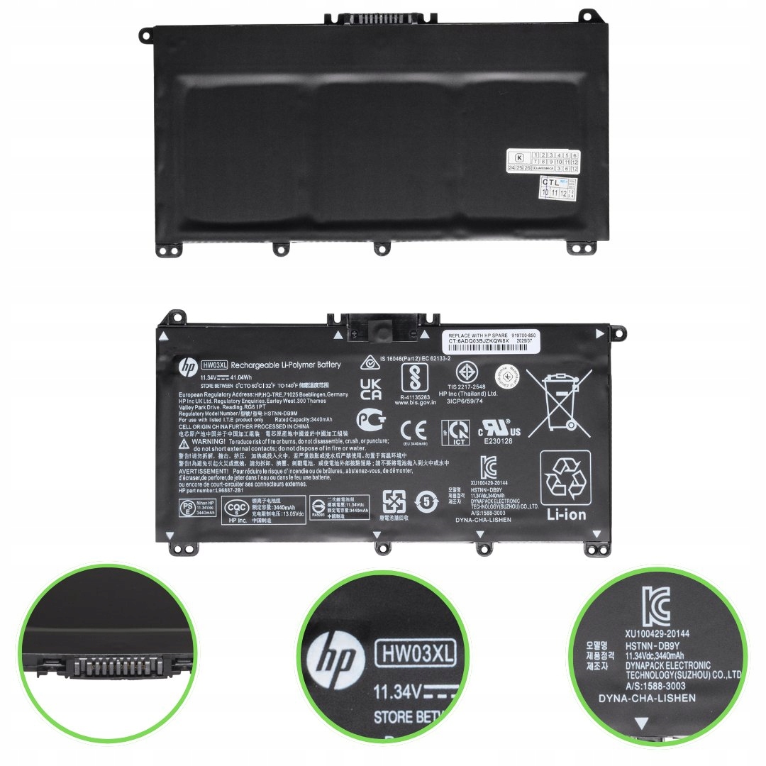 Originál batéria HW03XL L97300-005 pre Hp 250 G9 255 G8 255 G9 17-CN 17-CP