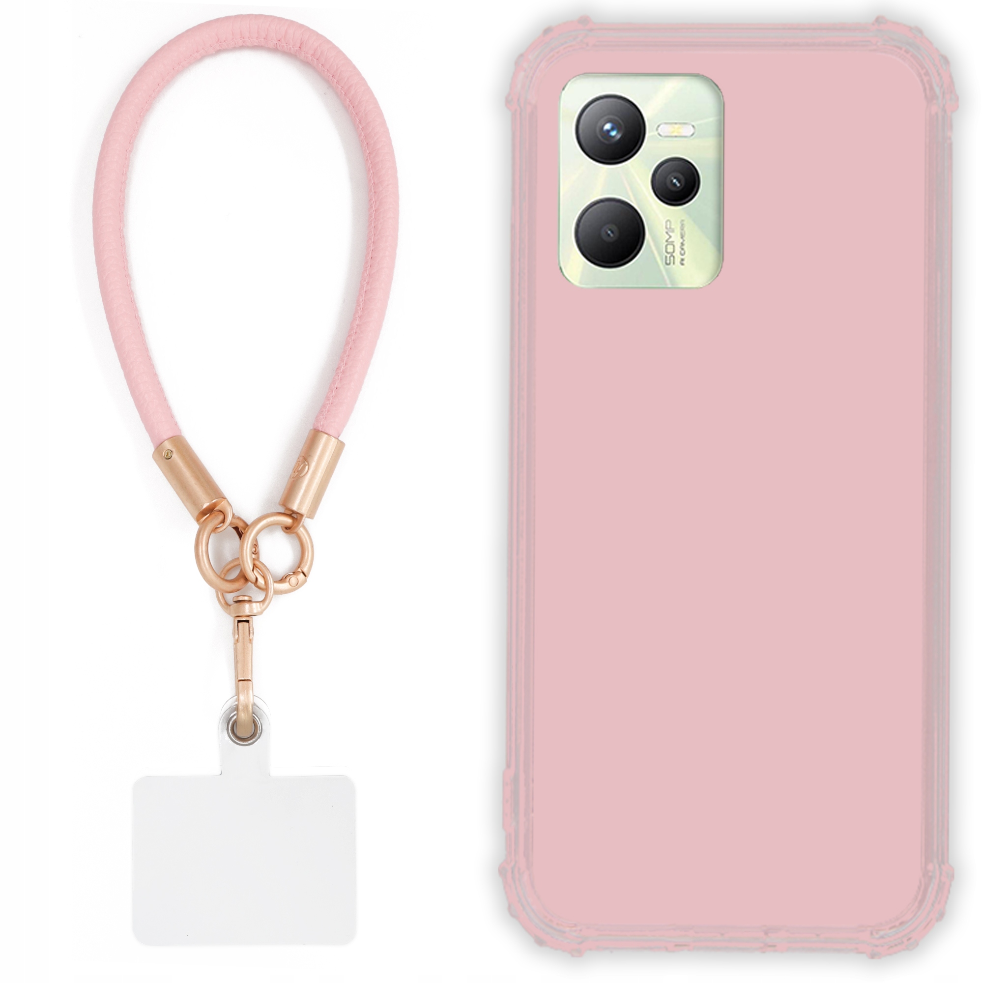 Etui Do Realme C35 Case Antishock Pinky Ružové vodítko Sada Odolné Silné