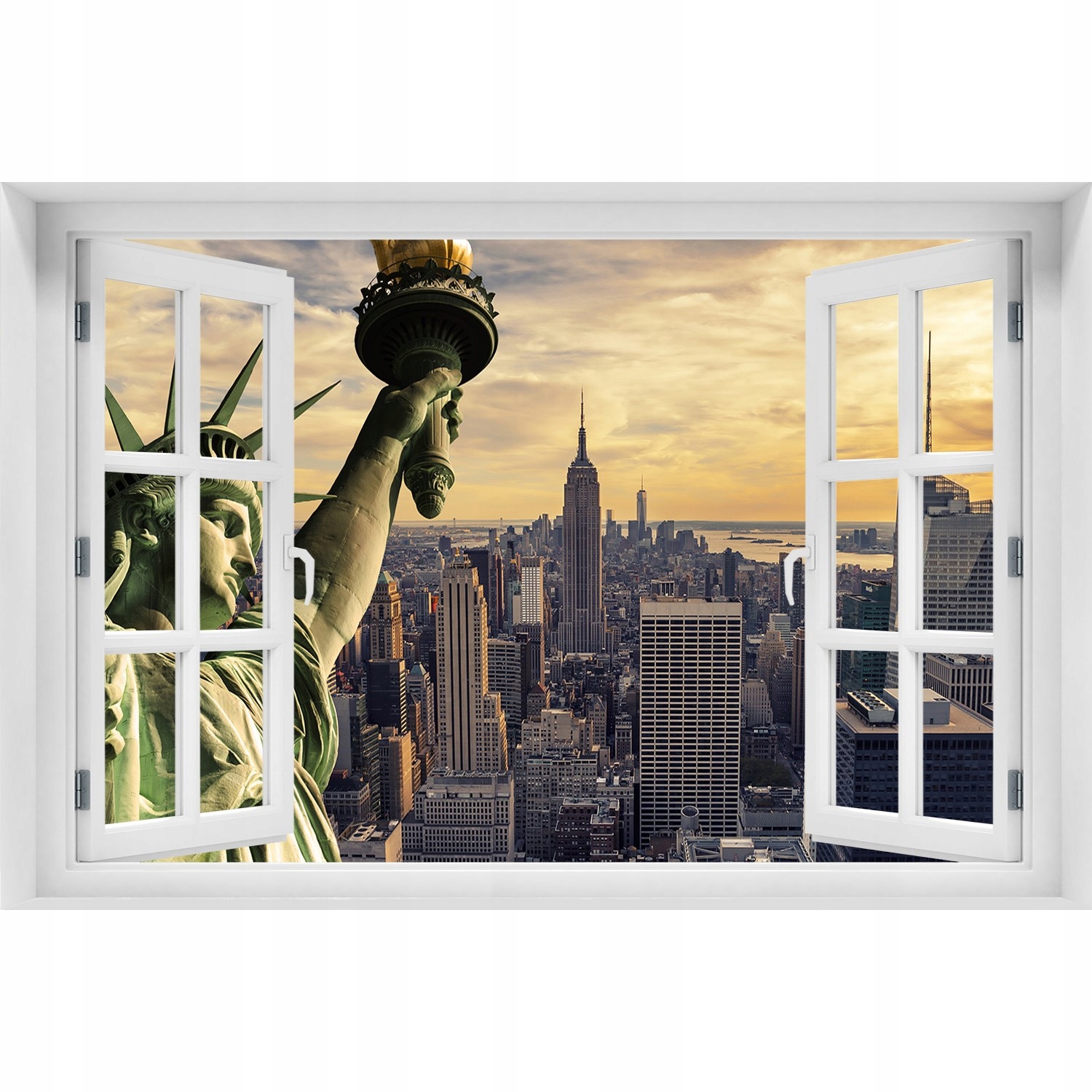 

Fotoobraz Naklejka ścienna 3D Okno Statua Wolności