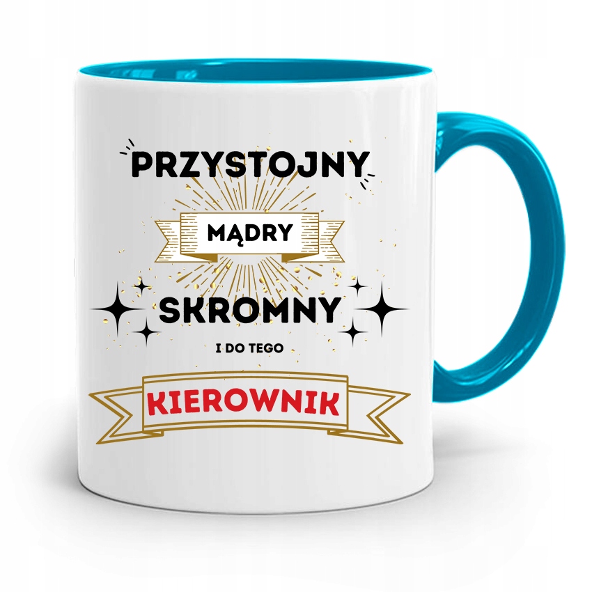 

Kubek Błękitny Dla Kierownika Przystojny Mądry
