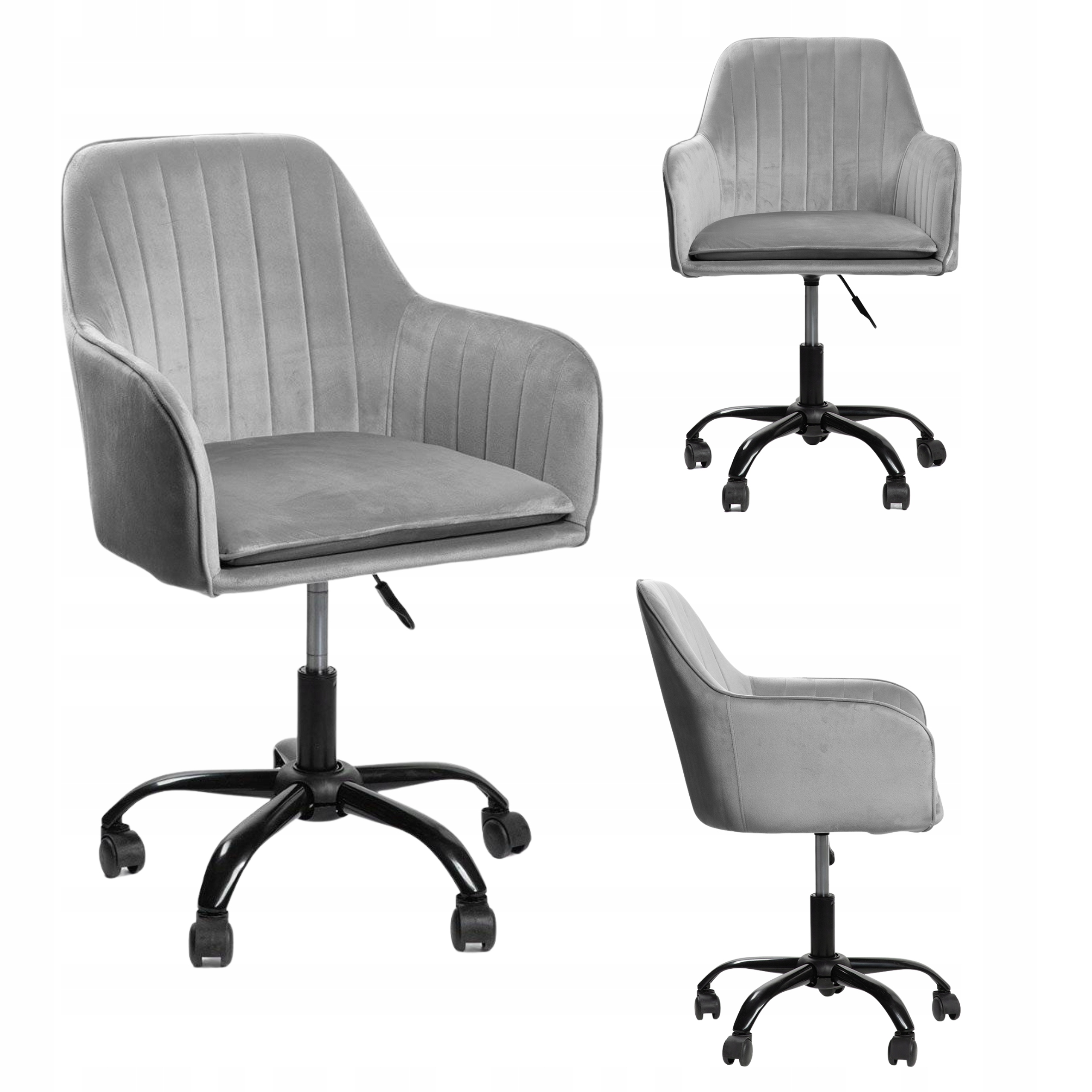 Křeslo Teill velurové otočné šedé do kanceláře dětského pokoje Homla