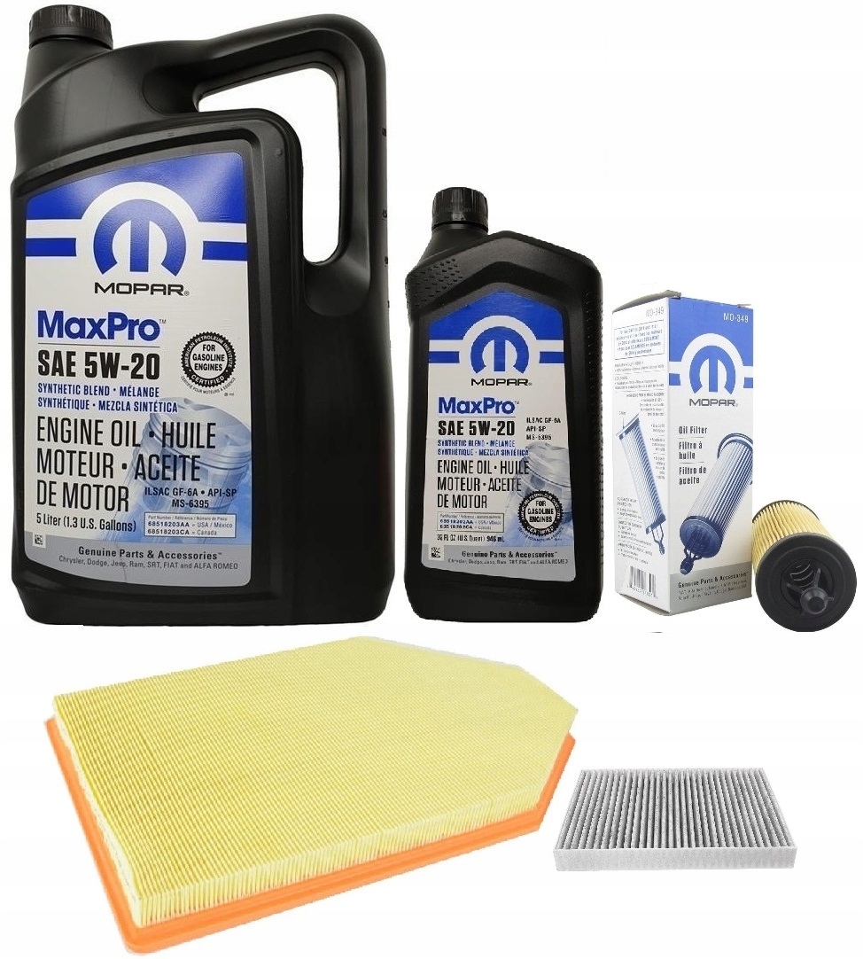 MOPAR 5W20 6L + FILTRY CHRYSLER 300 3,6 2014-2020