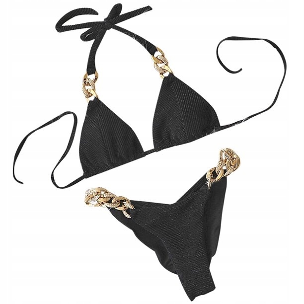

Strój Kąpielowy Bikini Welur Velvet Sexy Czarny M