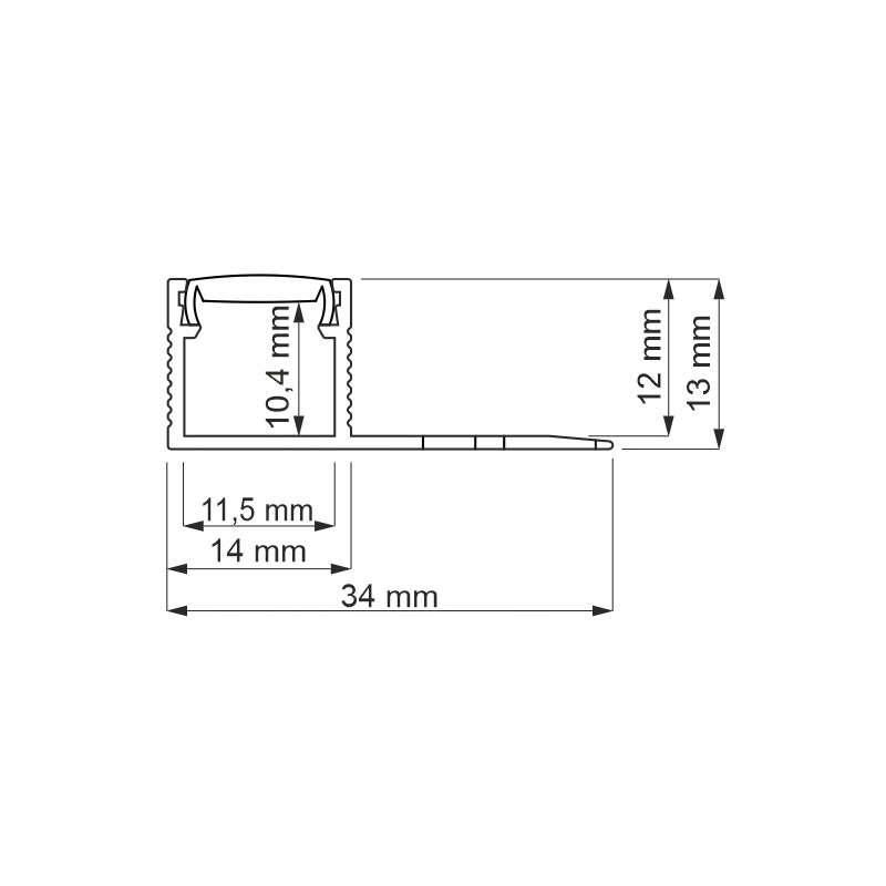 Profil budowlany LED do płytek, prosty krańcowy 3m aluminium IP44 Typ profil do LED