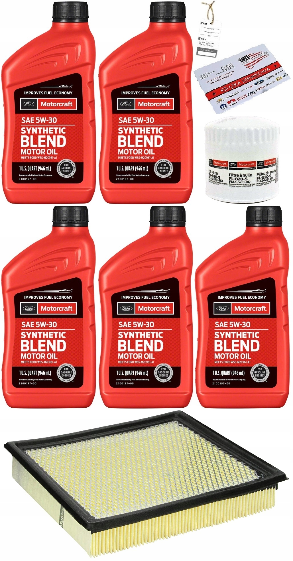 MOTORCRAFT 5W30 5L + FILTRY MUSTANG 4,0 2005-2010