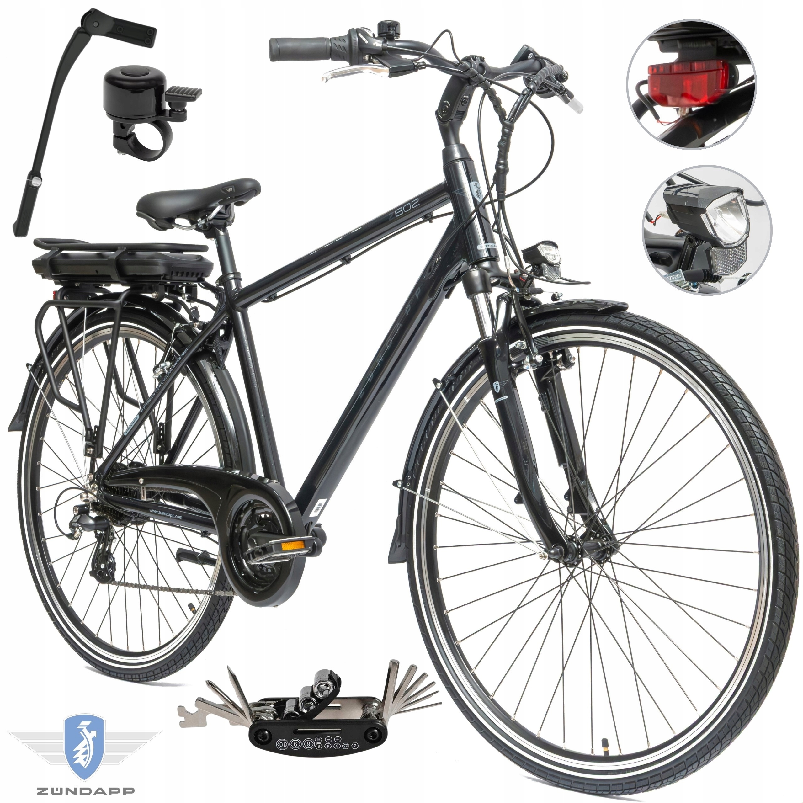 Rower Elektryczny Męski Trekkingowy 28 250W Shimano Amortyzacja Alu