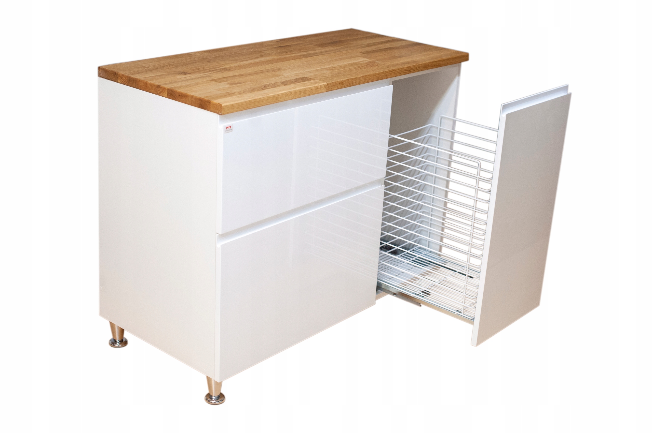 NOWOCZESNA SZAFKA POD UMYWALKĘ DREWNO POŁYSK DOMYK