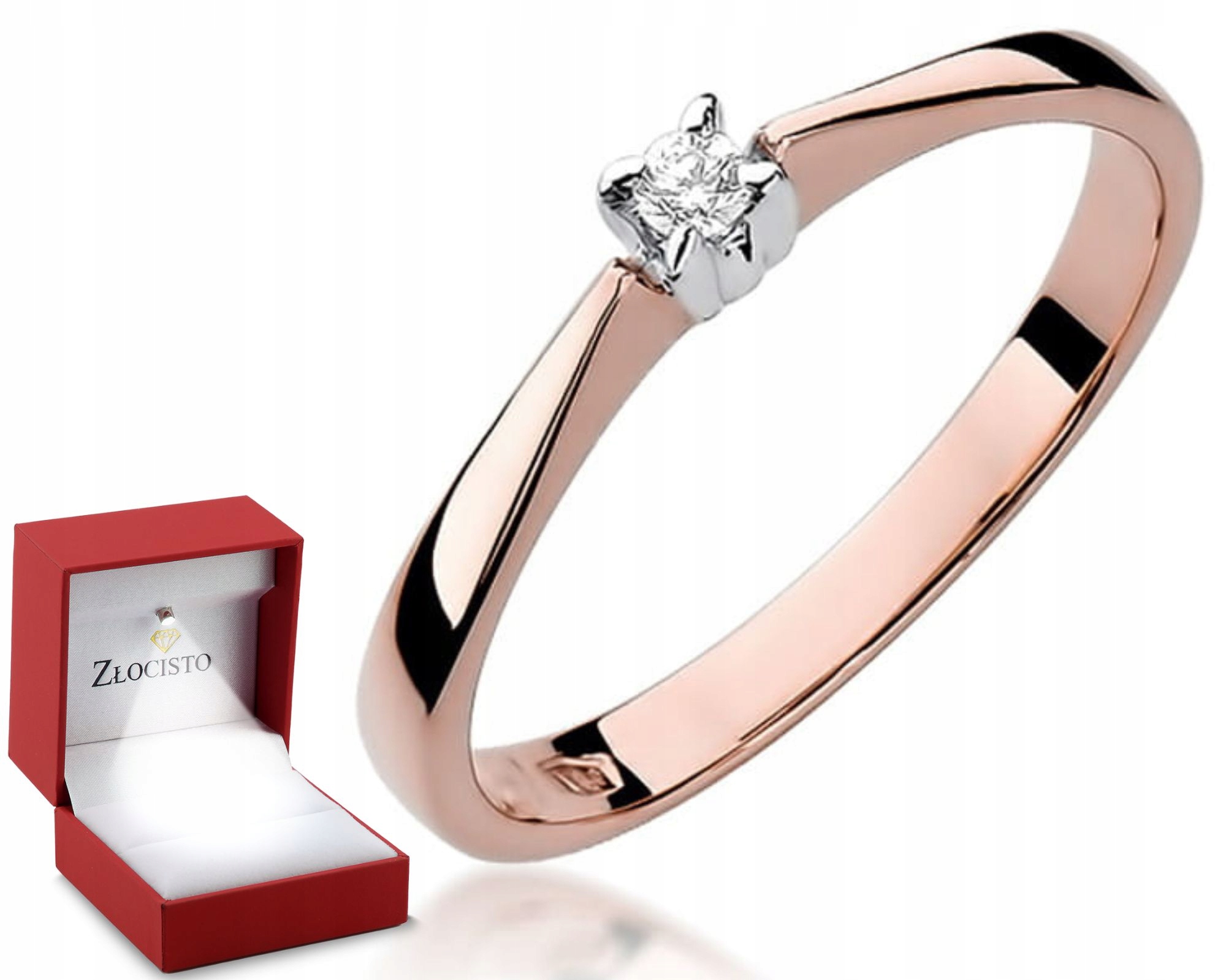 Prstýnek s brilianty z růžového zlata Gravírování