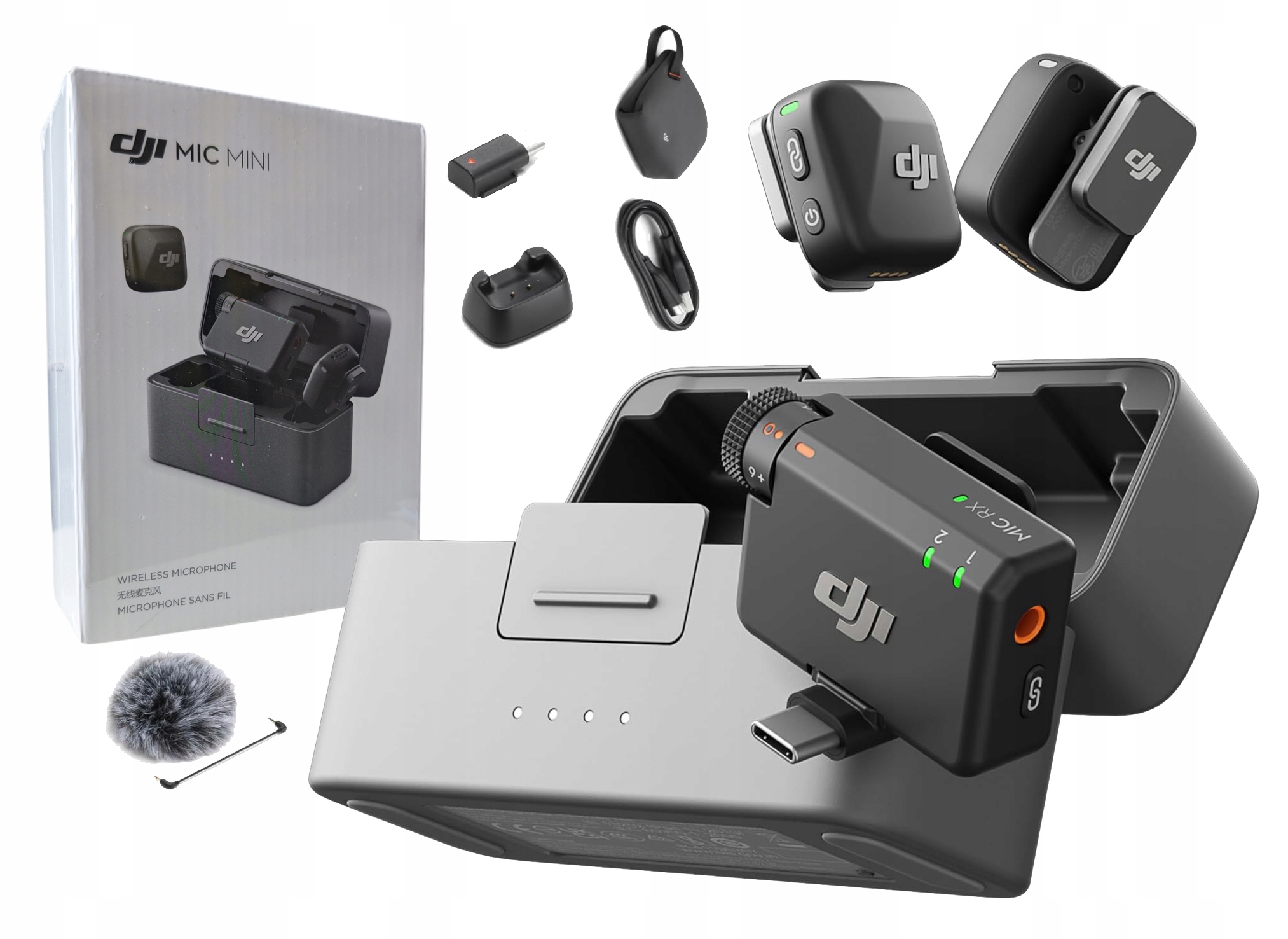 Mikrofon Dji MIC Mini (2TX 1RX) Receiver Vysílač Pouzdro