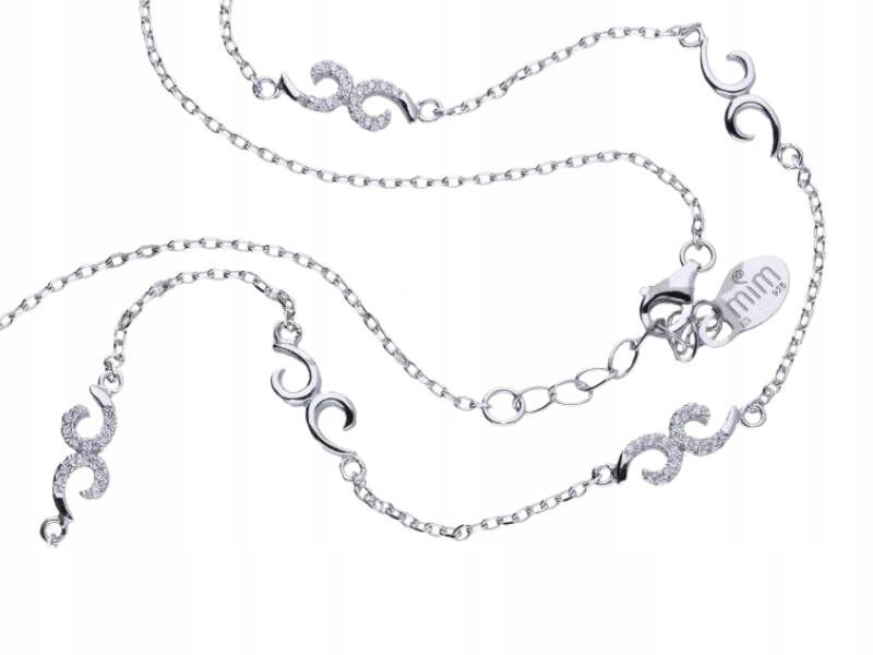 Stříbrný dámský náhrdelník 925 s řetízek a zirkony a přívěskem jako dárek
