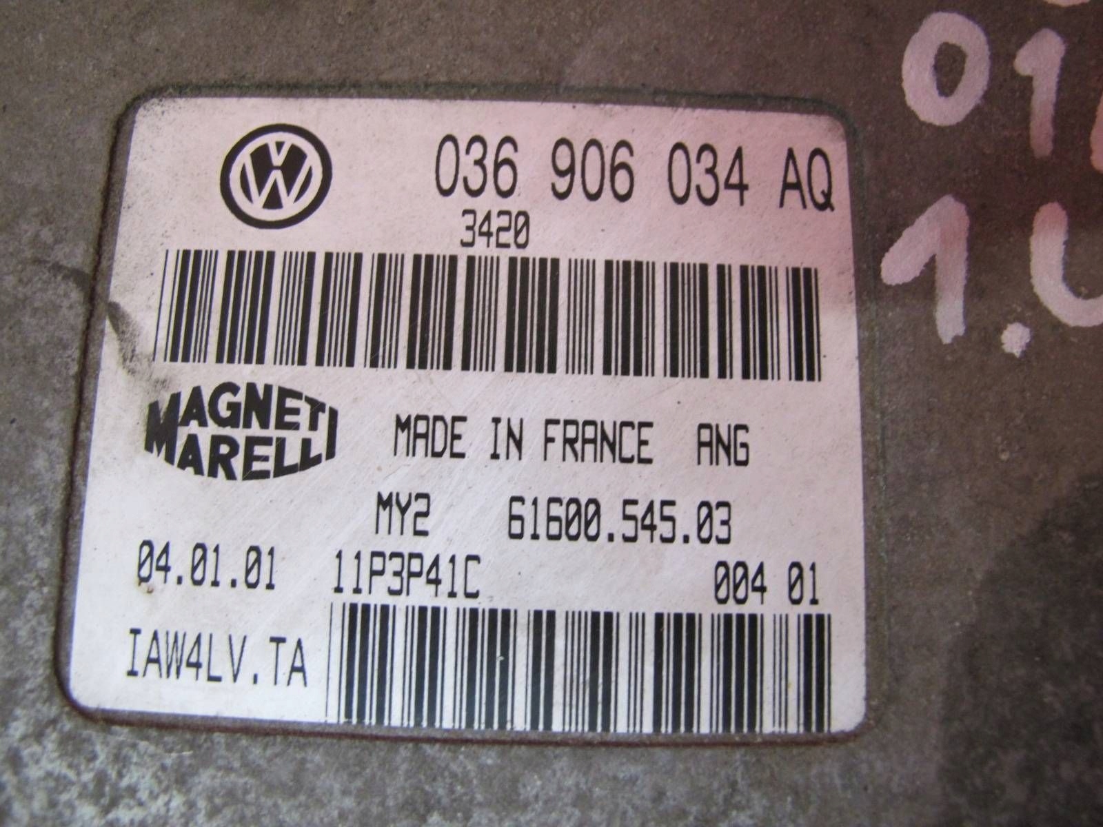 VOLKSWAGEN VW LUPO e 1.4 16V Centralina computer Motore 036906034AQ