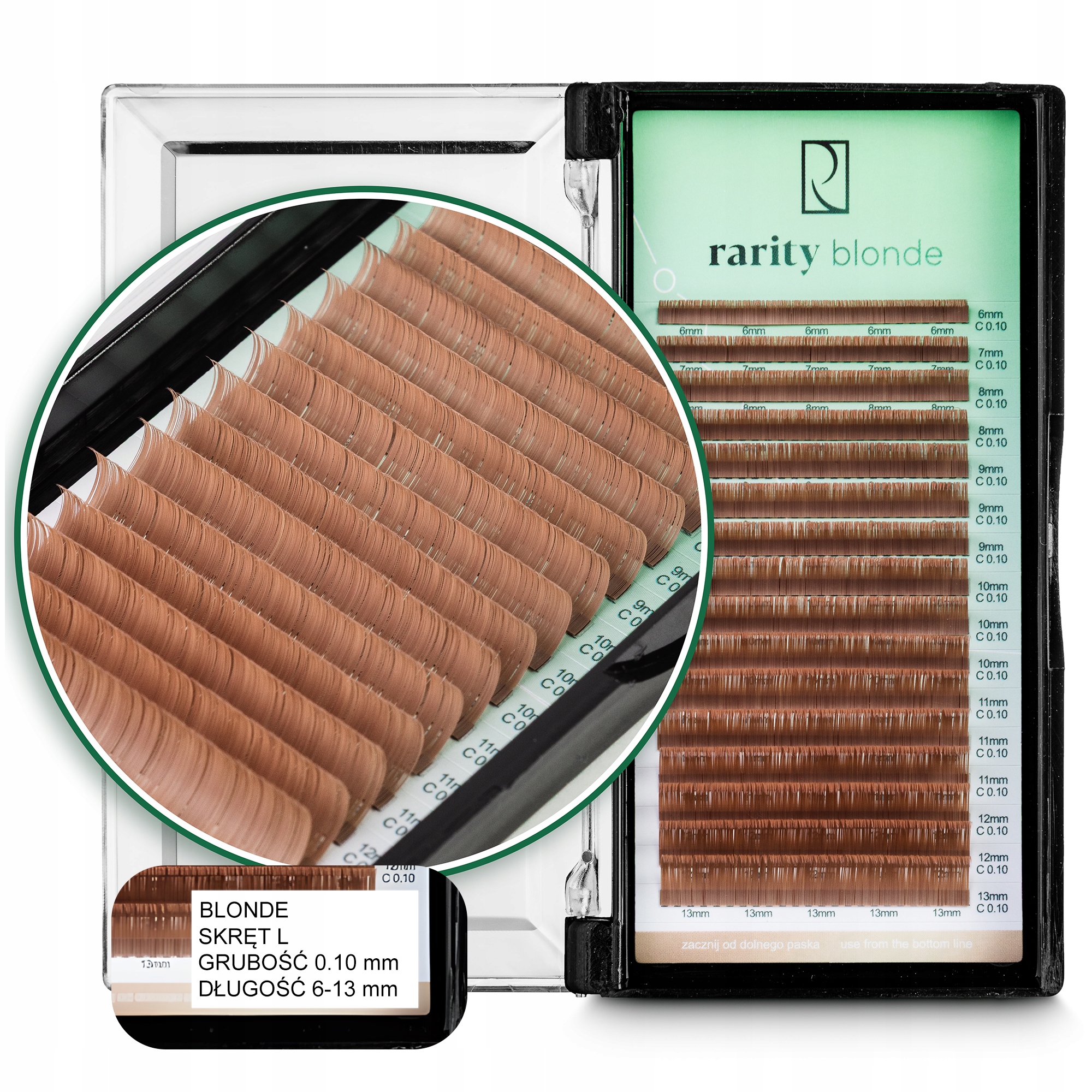 Umělé Řasy Rarity Blonde Lashes kroucení L 0,10 mm 6-13 mm MIX