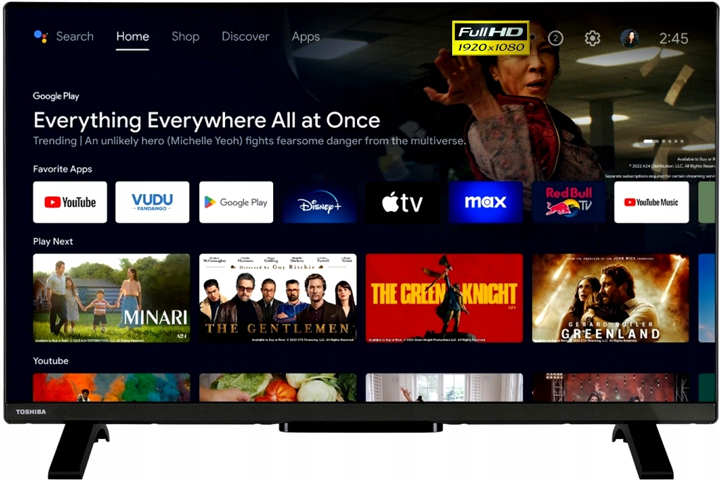 TOSHIBA 32LA2E63DG Telewizor LED 32" Android Smart WiFi Full HD Technologia HDR Tak