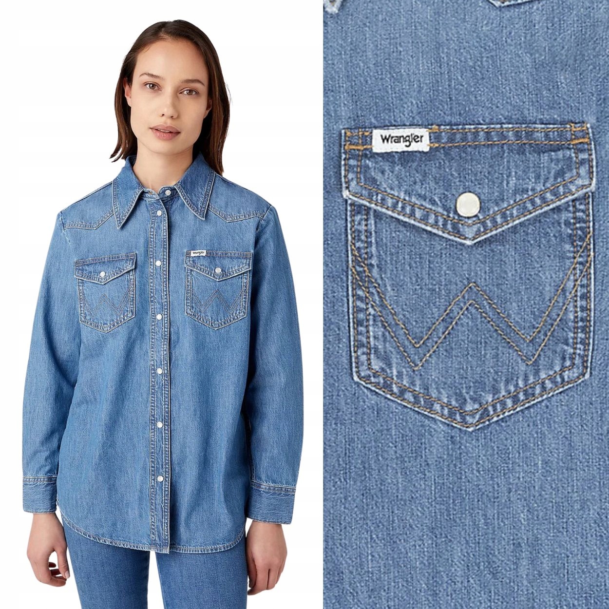 Wrangler Heritage Shirt Smitten Kitten Volná Dámská Džínová Košile Xs