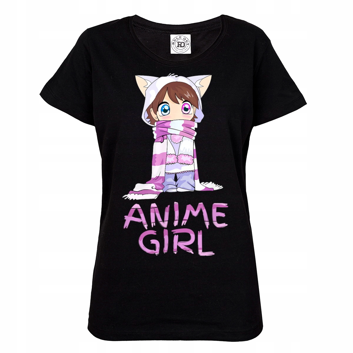 

Damska Koszulka Kwaii Anime Girl Manga Kitty Ears