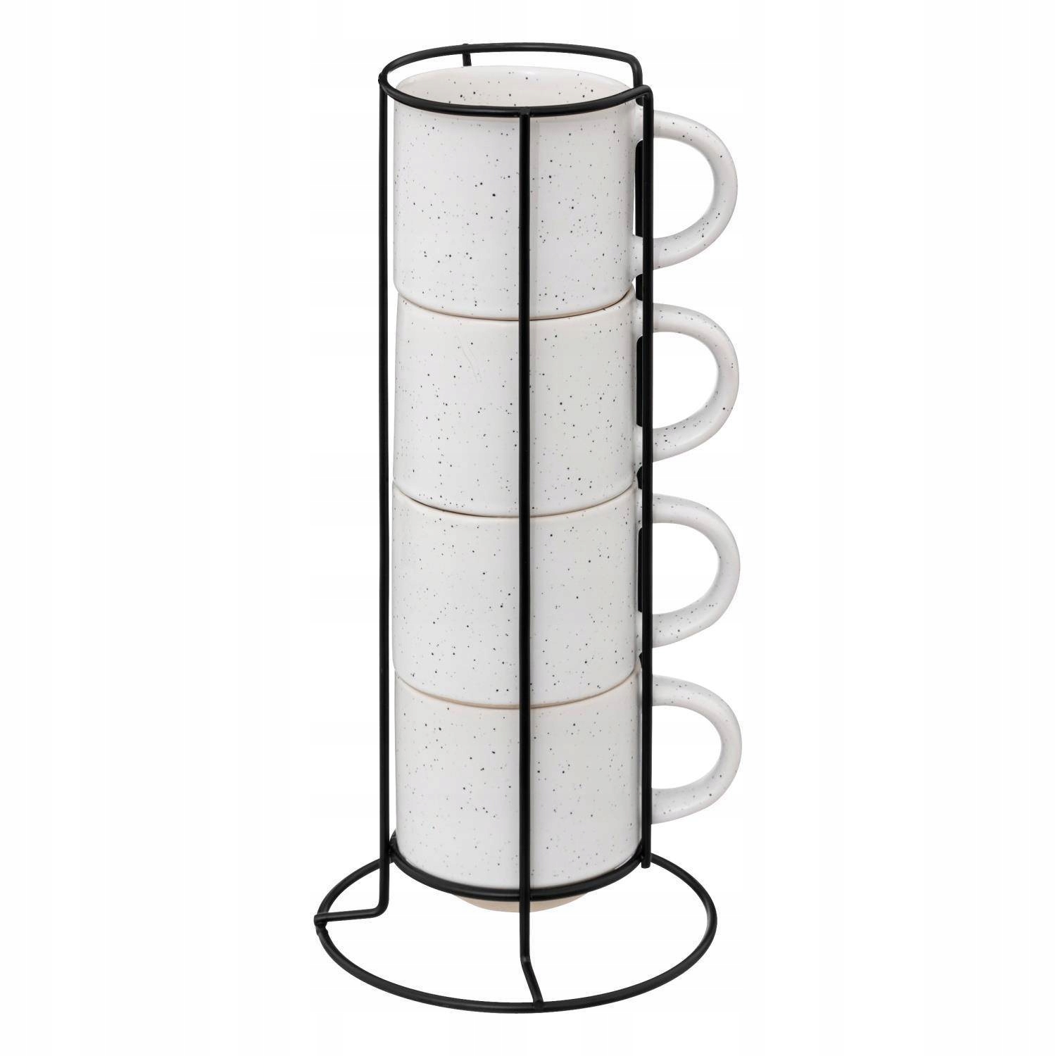 

Zestaw 4 Ceramicznych Filiżanek na stojaku, 200ml