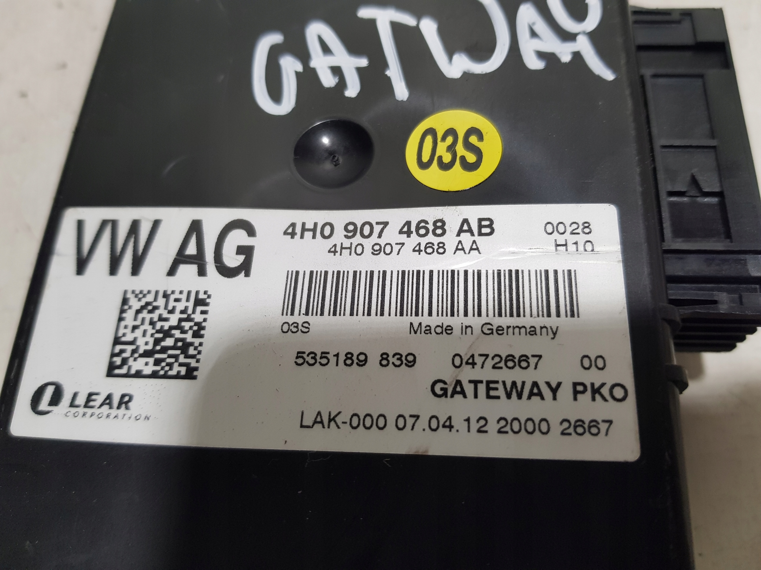 AUDI A8 D4 modulo Centralina GATEWAY 4h0907468ab
