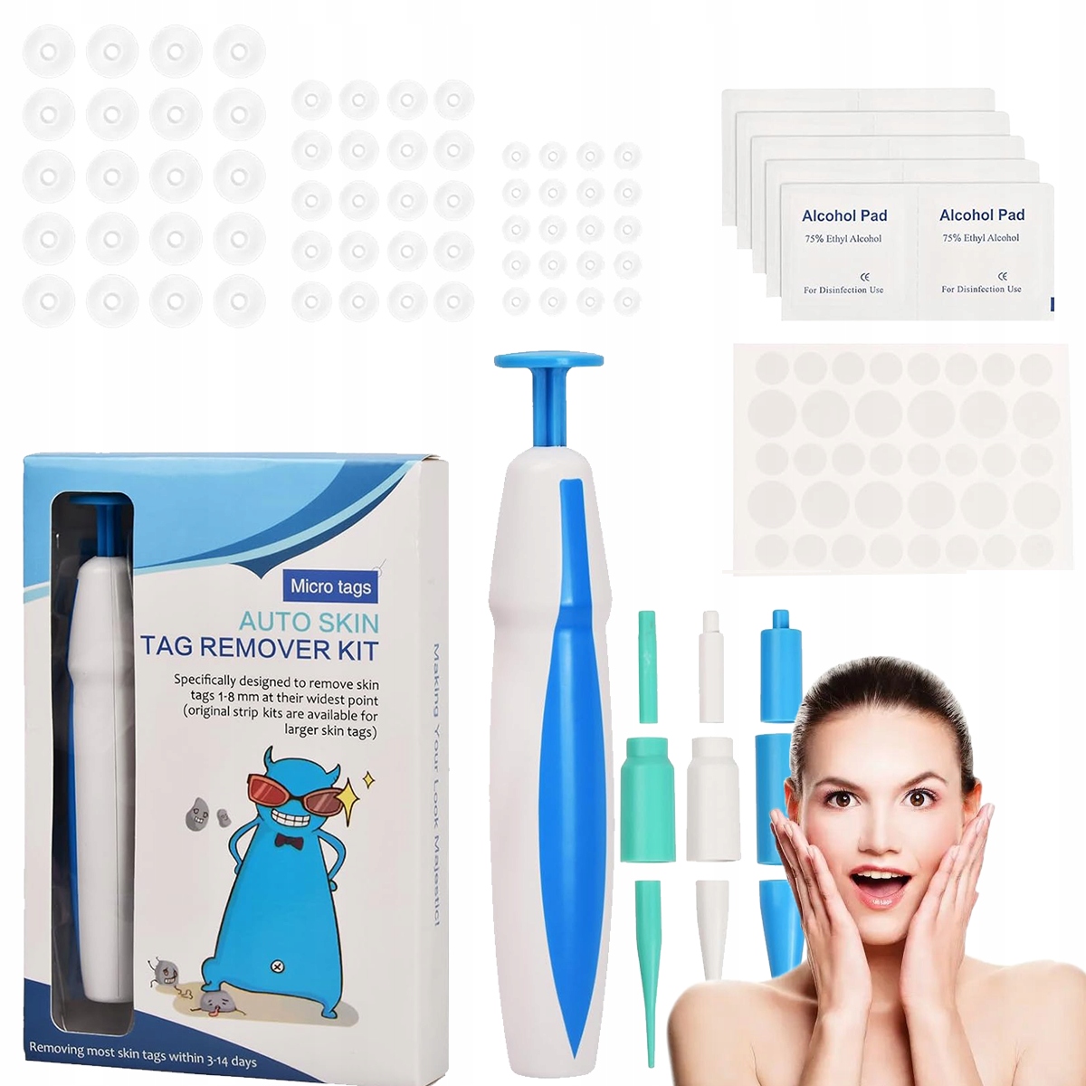 2v1 bezbolestná sada pro automatické odstraňování kožních bradavic