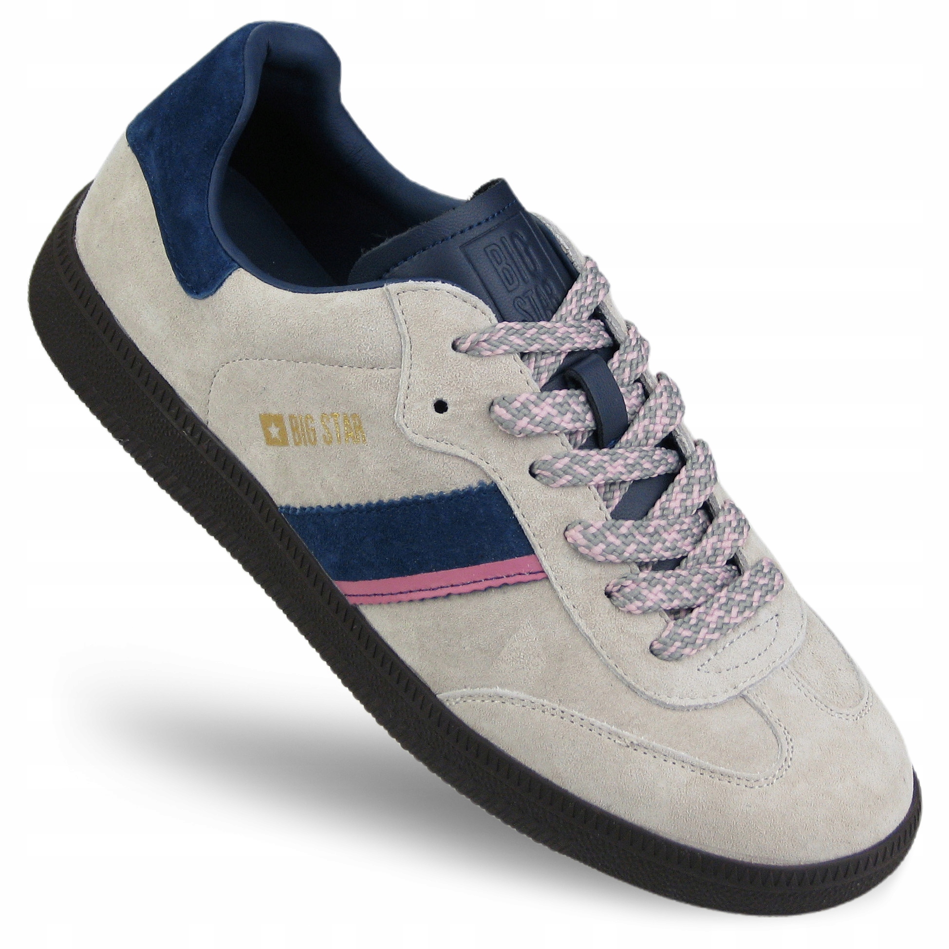 Buty sportowe damskie Big Star Sneakersy skórzane modne SS274679 szare 38