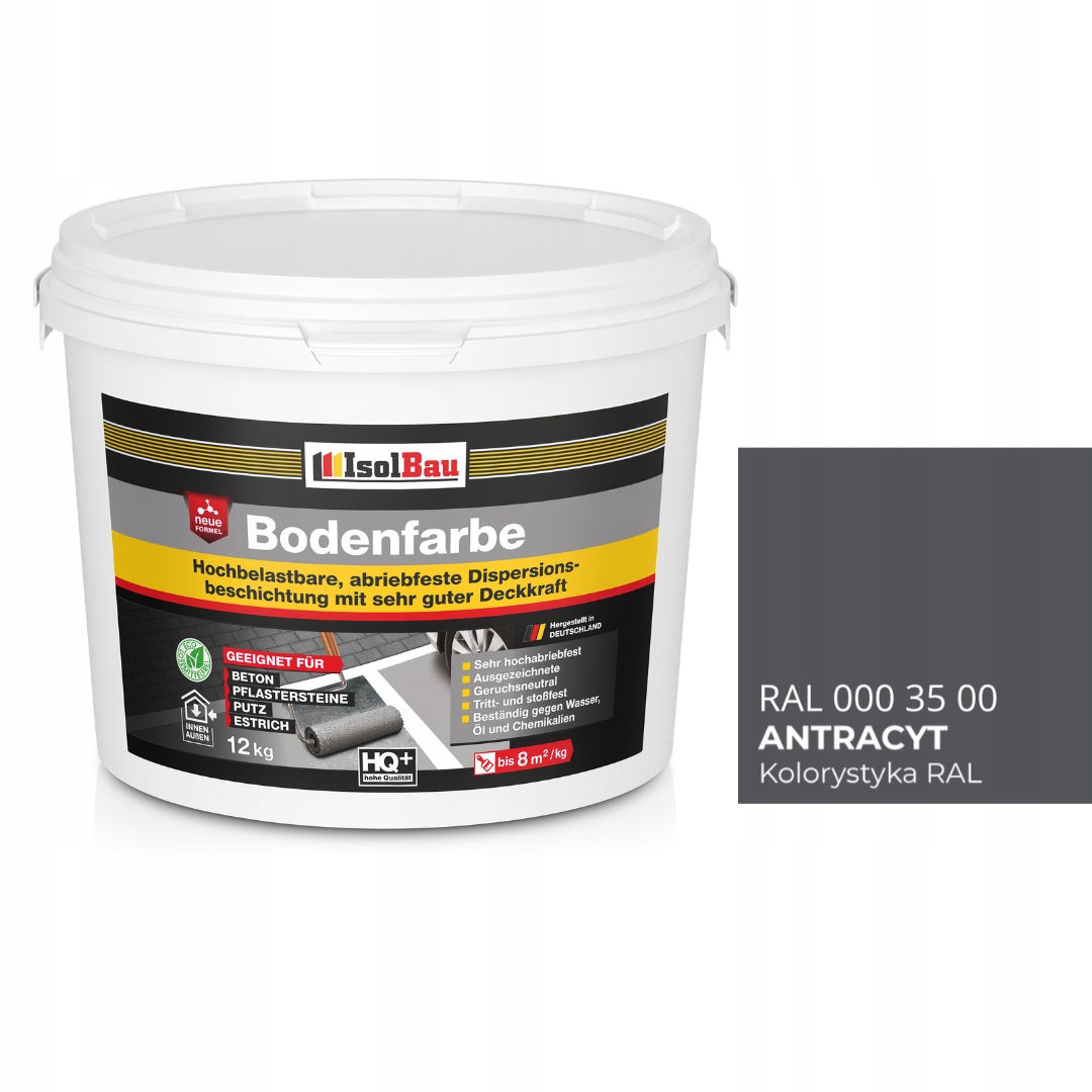 Farba do betonu kostki drewna metalu uniwersalna Bodenfarbe Anthrazit 12KG
