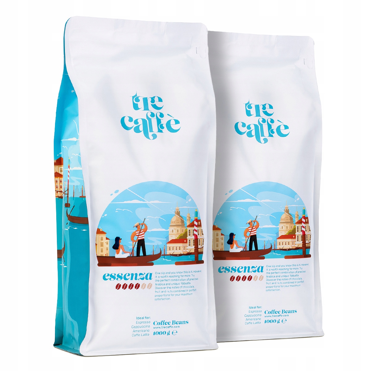 Káva zrnková 2x1 kg Čerstvě pražená Essenza Tre Caffe