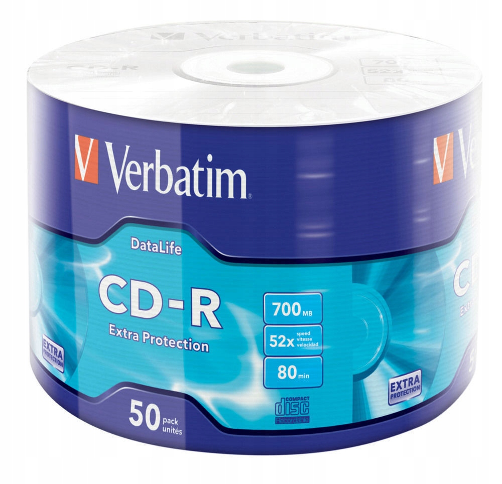 Verbatim płyty Cd-r 700MB 52x 50szt Wrap Extra Pro