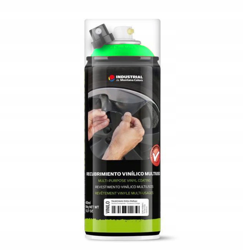 Płynna Guma Folia do Felg w Sprayu 400ml Fluo Zielony mtn Industrial