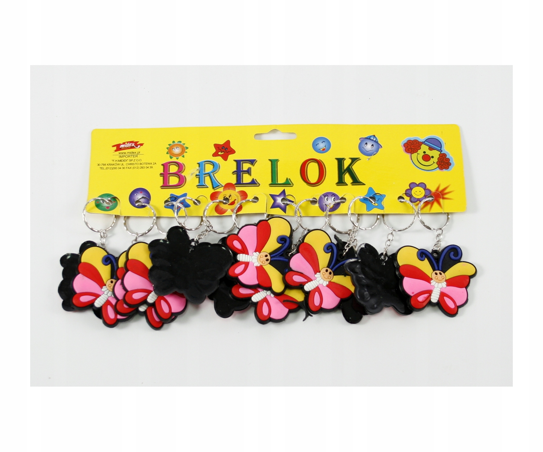 

Brelok Gumowy Motylek zawieszka Zestaw 12szt