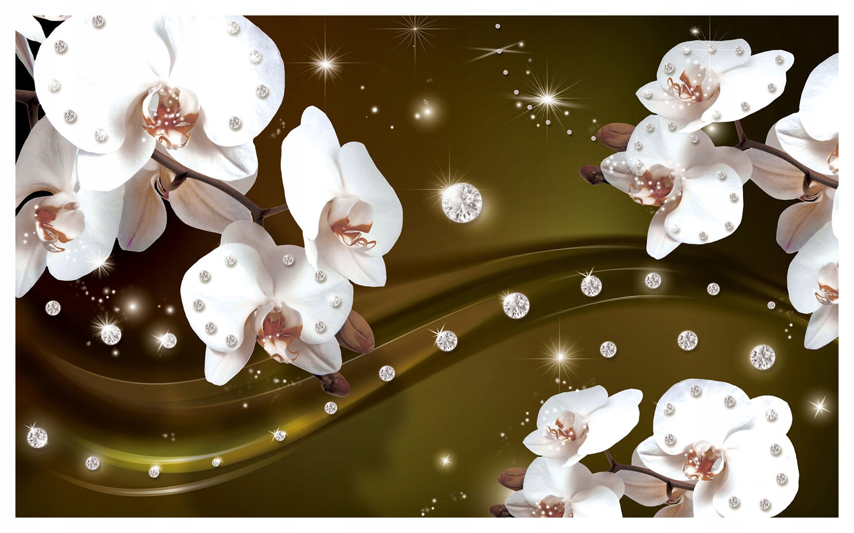 Fototapeta Orchideje s diamanty, lesk a jemnost 312x219 lepidlo