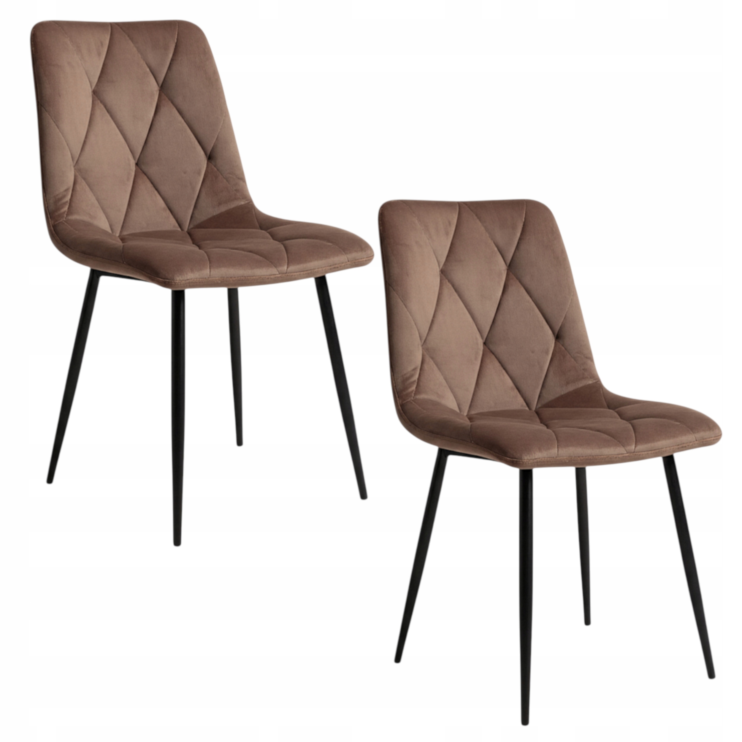 Velurové Čalouněné Křeslo Pohodlné Hnědé V Kosočtvercích Moderní Obývací Pokoj x 2