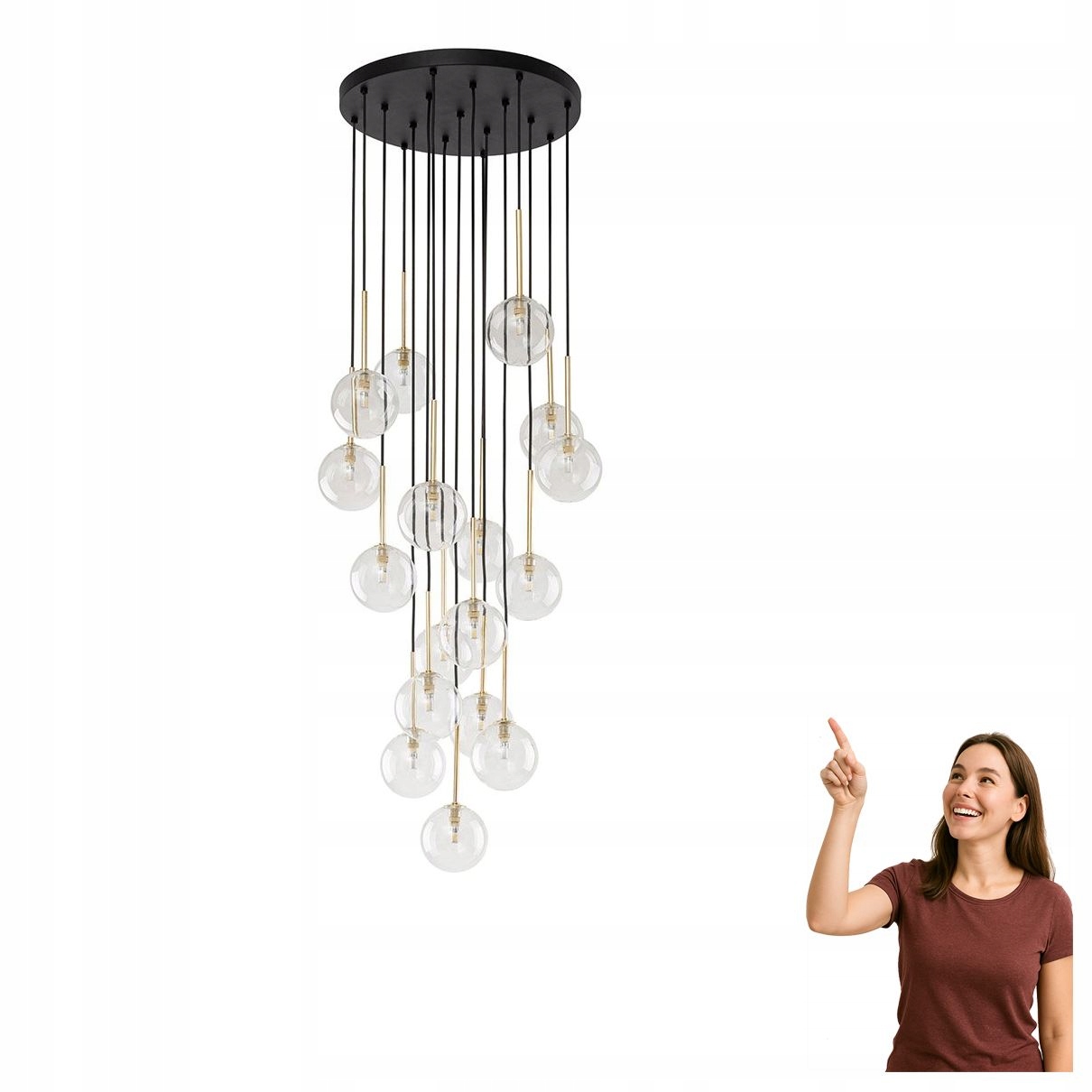 Závesná lampa Nilos Black/gold 5945 Tk Lighting