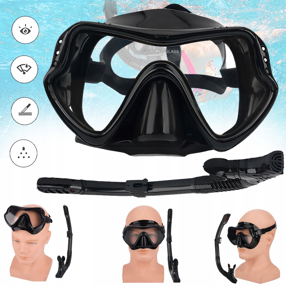 ZESTAW MASKA I FAJKA DO NURKOWANIA OKULARY I RURKA DO PŁYWANIA SNORKELINGU