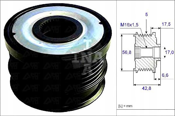 SPRZĘGŁO ALTERNATORA INA 93172295 1204376 12786853 Producent części INA
