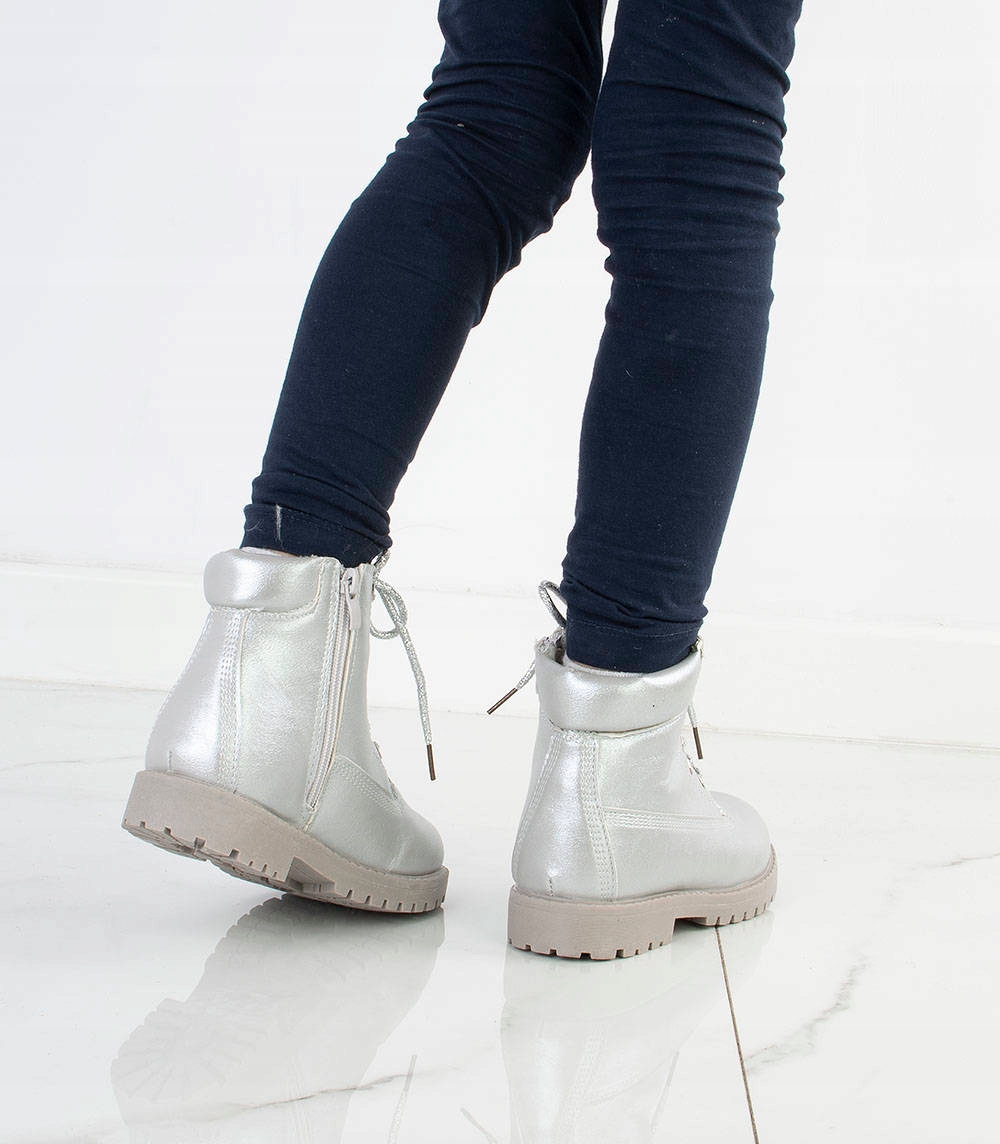 BOTKI DZIECIĘCE SREBRNE OCIEPLANE TRAPERY 30 Rozmiar (new) 30