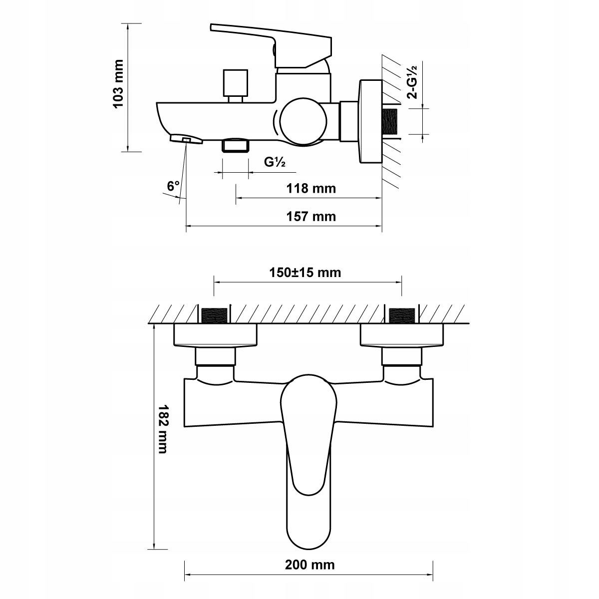 BATERIA WANNOWA ŚCIENNA PRYSZNICOWA HAGSER DELLA Stan opakowania oryginalne