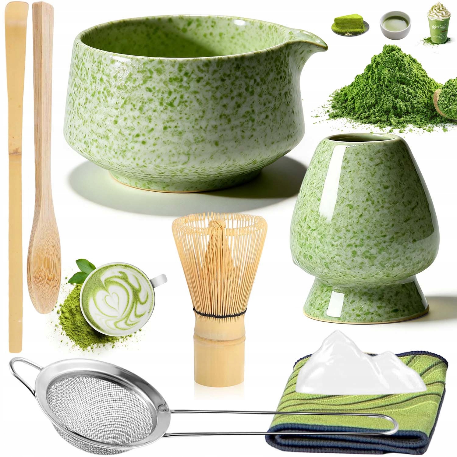 Bambusowy Zestaw Prezentowy Do Herbaty Matchy Chashaku 8 Szt