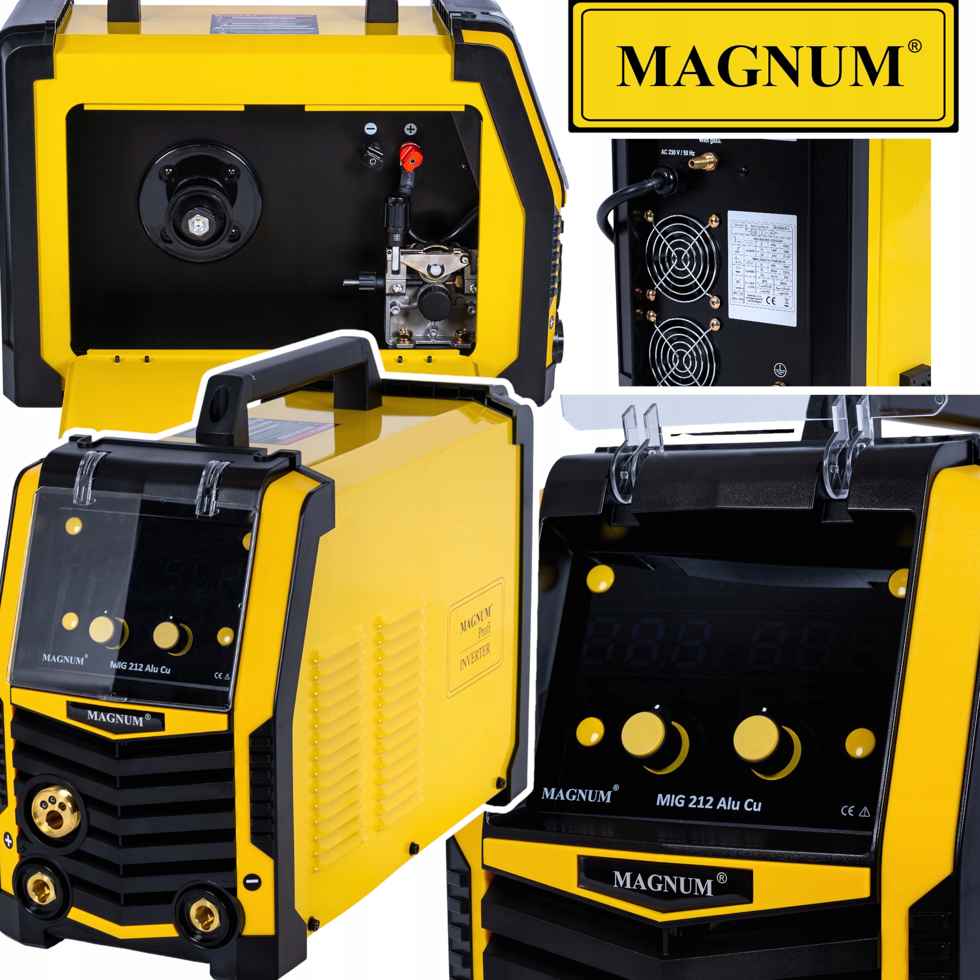 Spawarka Magnum Mig 212 Mma lutospawanie alu stal 200A 2T 4T synergia