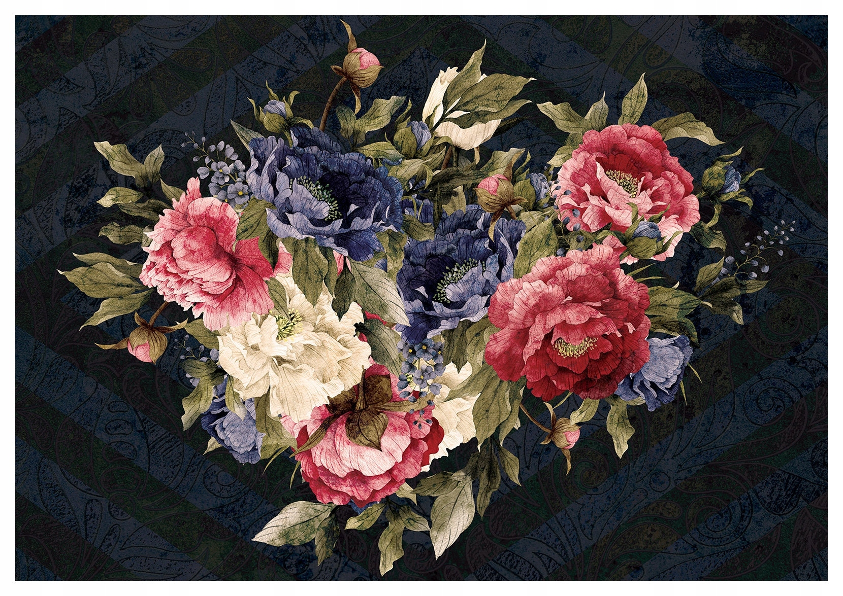 Vliesová fototapeta Pivoňky na tmavém pozadí, elegance 416x290 lepidlo