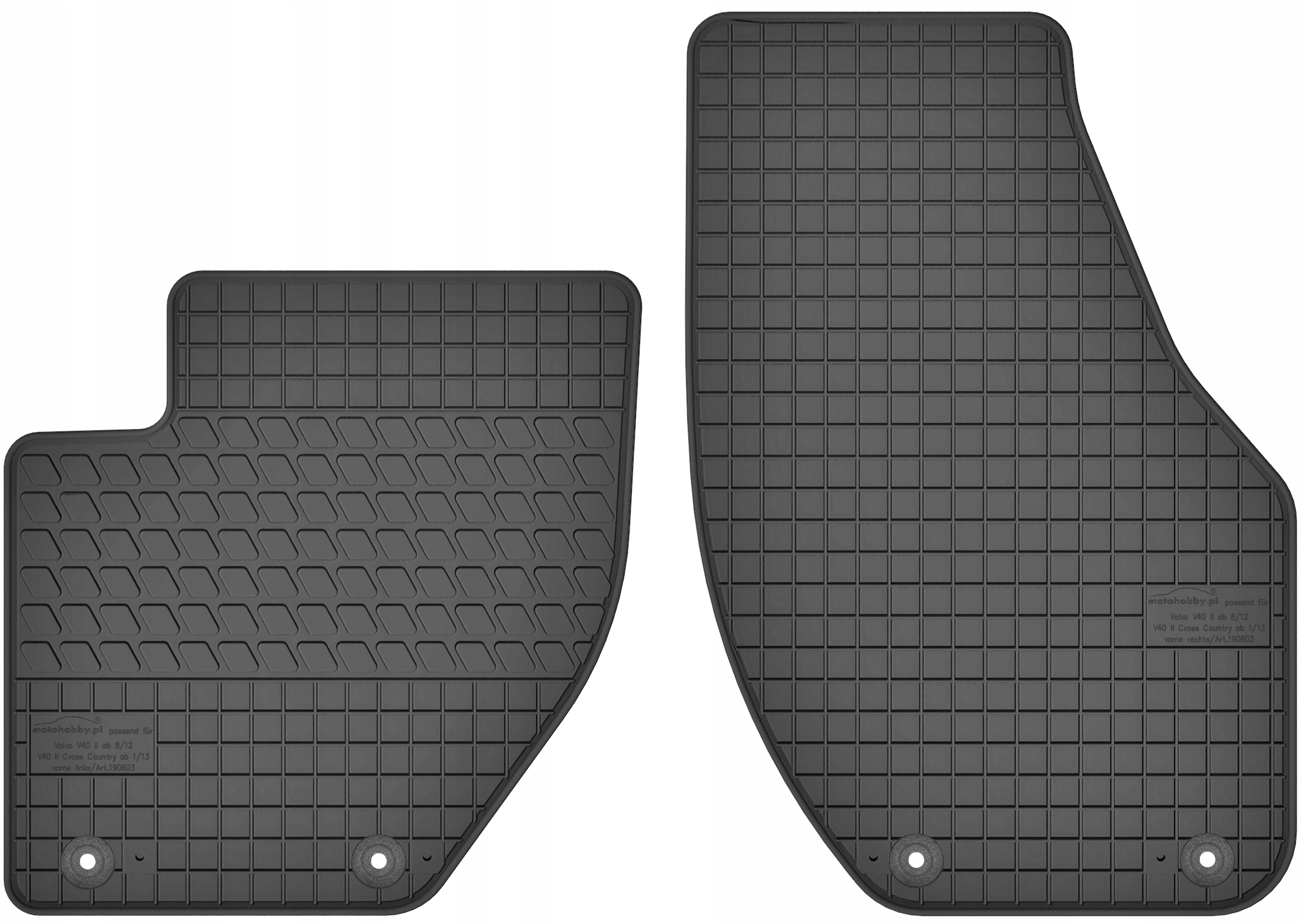Dywaniki samochodowe gumowe przód: Volvo V40 2012--