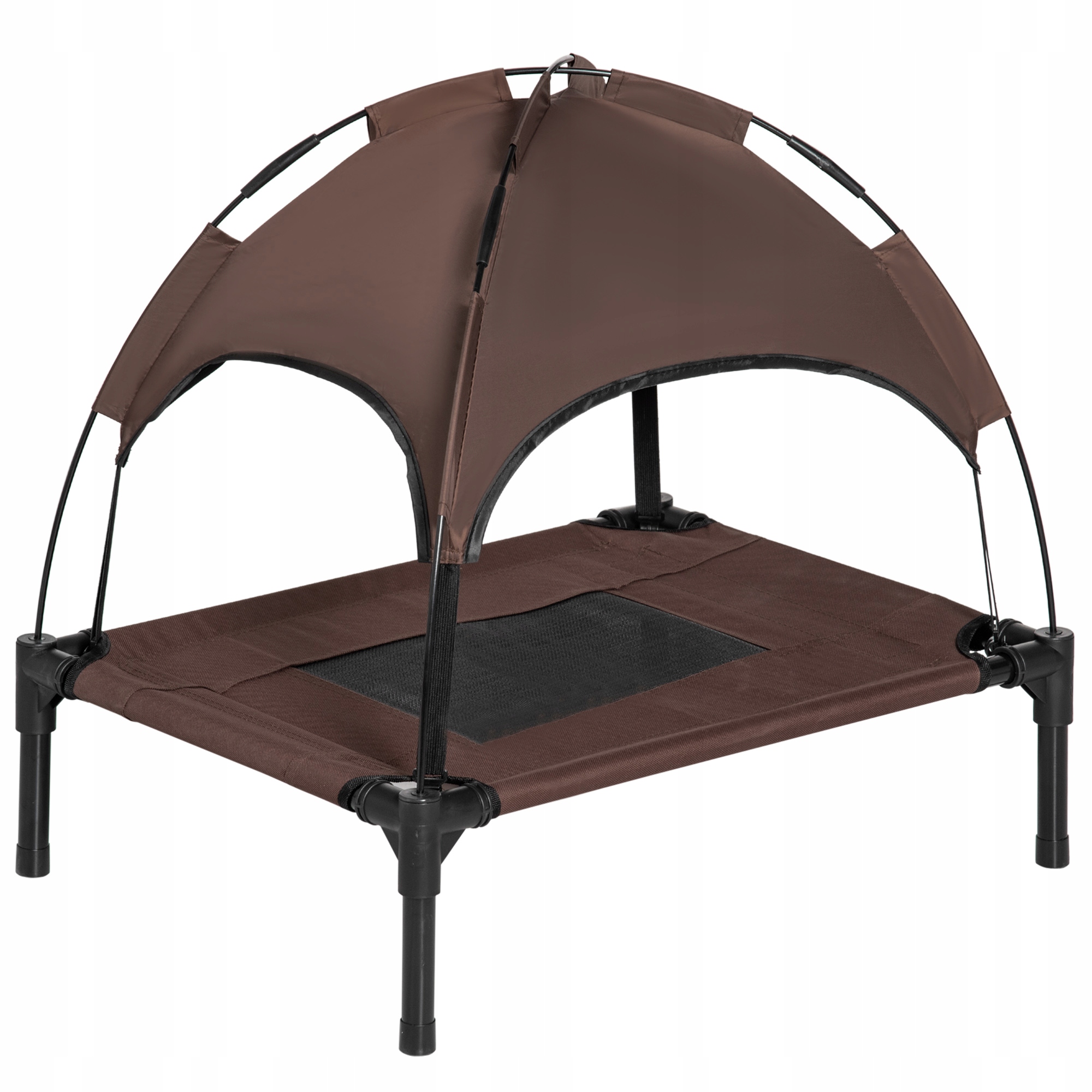 Pelíšek pro psa PawHut, vyvýšený 61x46x62 cm, káva černá barva