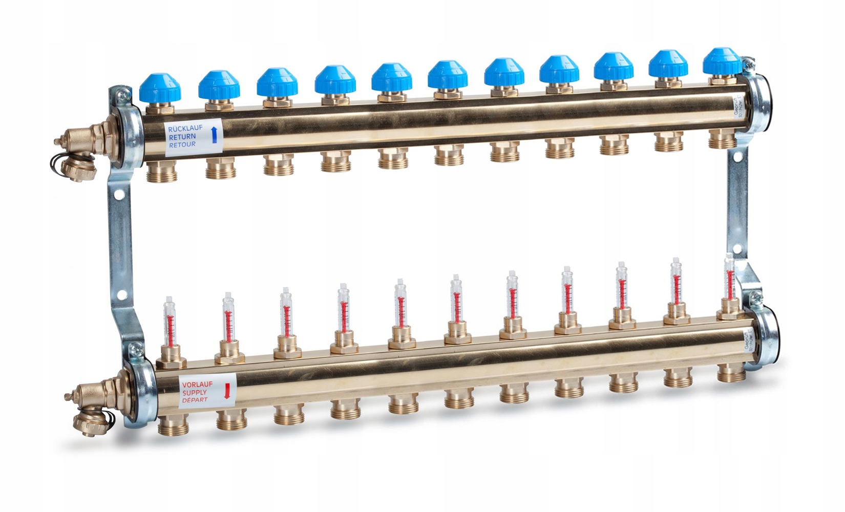 Rozdeľovač podlahového vykurovania 11 obvodov Watts 1“