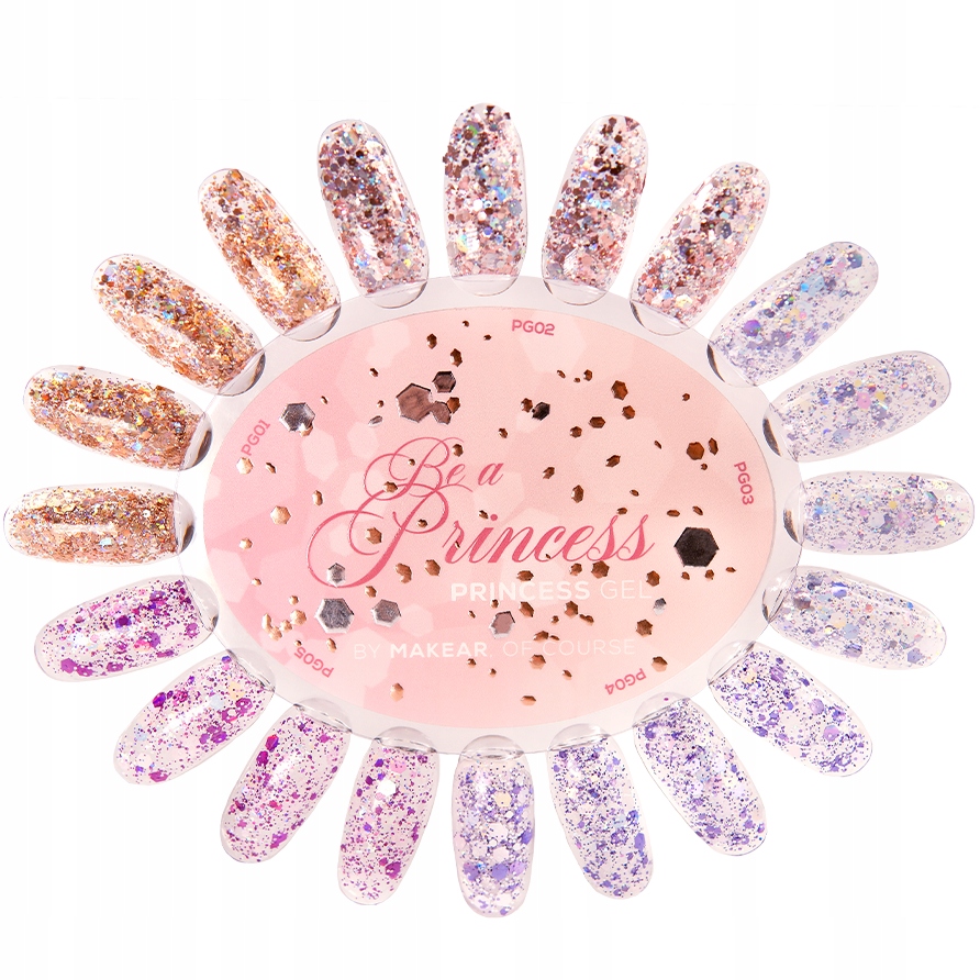 Makear PG03 Princess Gel Blue żel do zdobień paznokci brokatowy 5ml Kolor dominujący niebieski