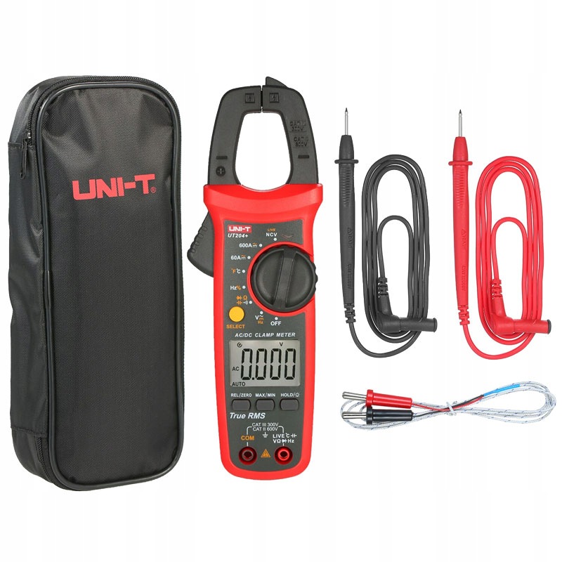 Uni-t UT204R Klešťový měřič True Rms 600A Ac DC Multimetr Ncv Teplota