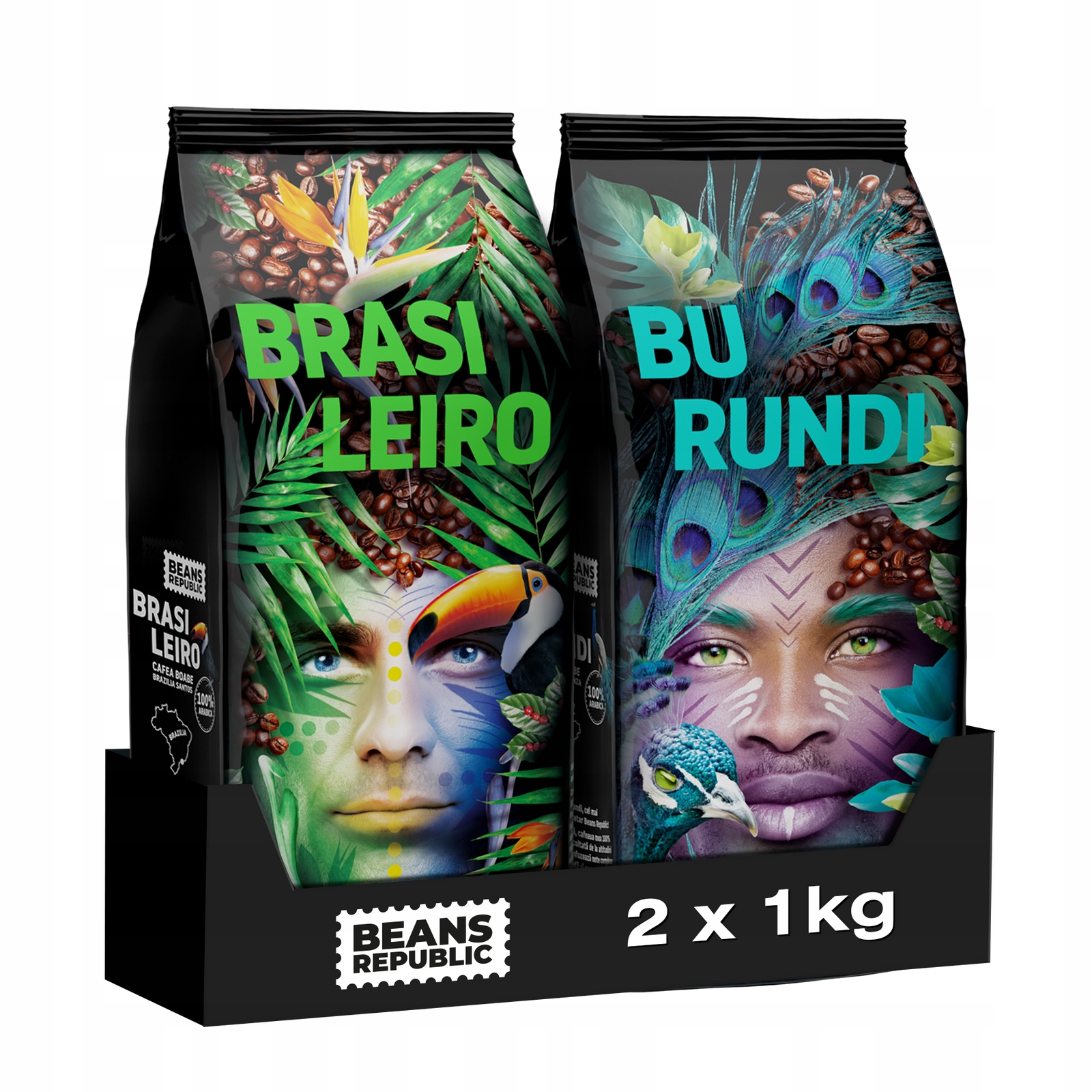 Levně Káva zrnková 1 kg Beans Republic Brasileiro 100% Arabica Burundi 1 kg