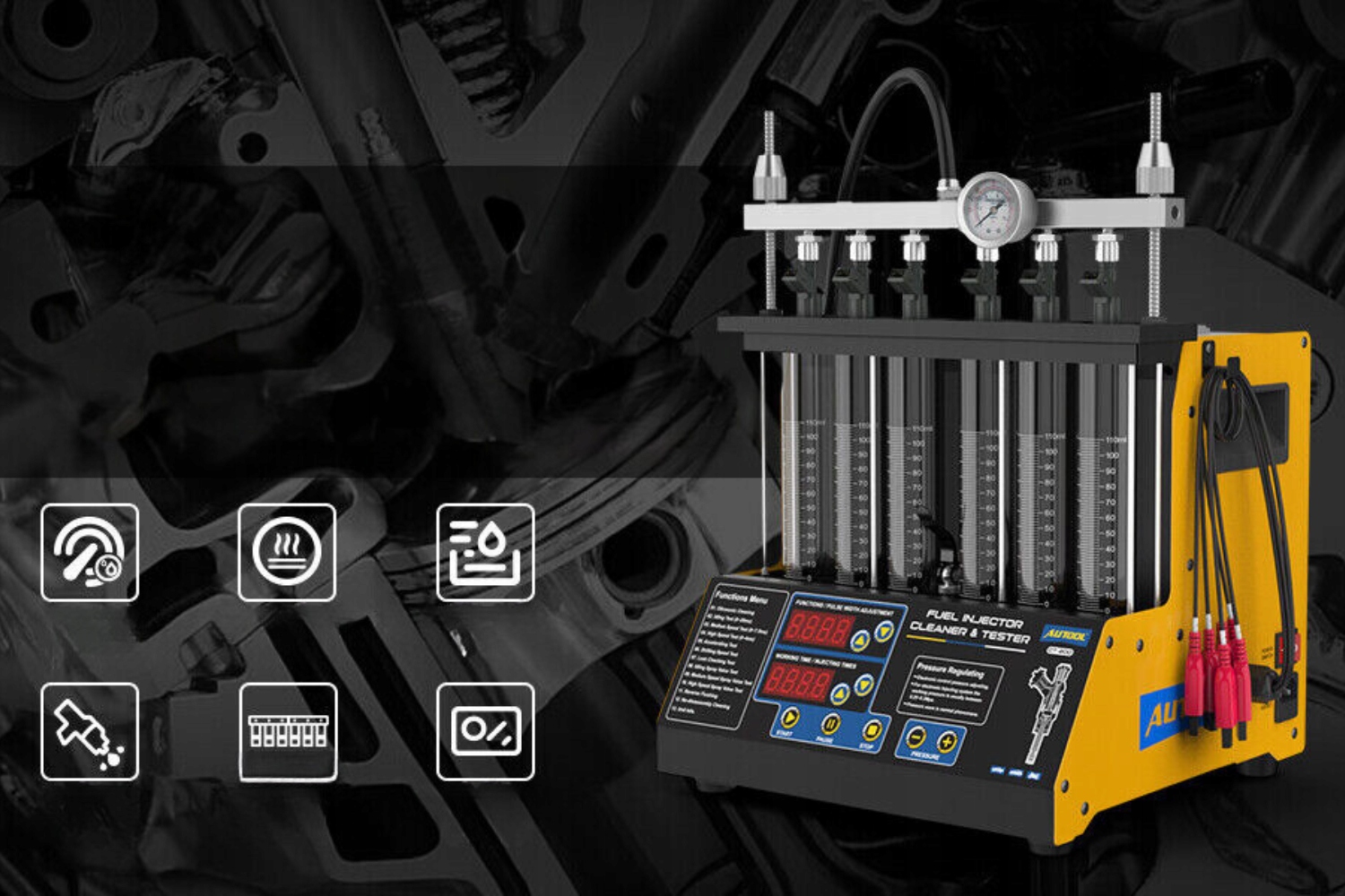 URZADZENIE DO CZYSCZENIA WTRYSKOW PALIWA ULTRADZWIEKIEM TESTER UNIWERSALNE Marka Autool
