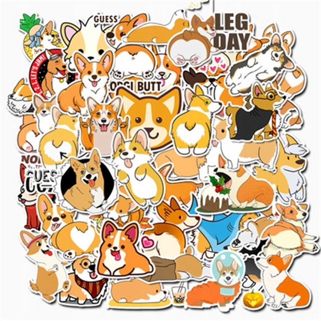 

Naklejki MIX Corgi Na Laptop Rower 50 szt Warianty